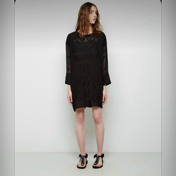 SOLD // Isabel Marant Embroidered Silk Dress Black Size 36 / Small - Picture 14 of 14